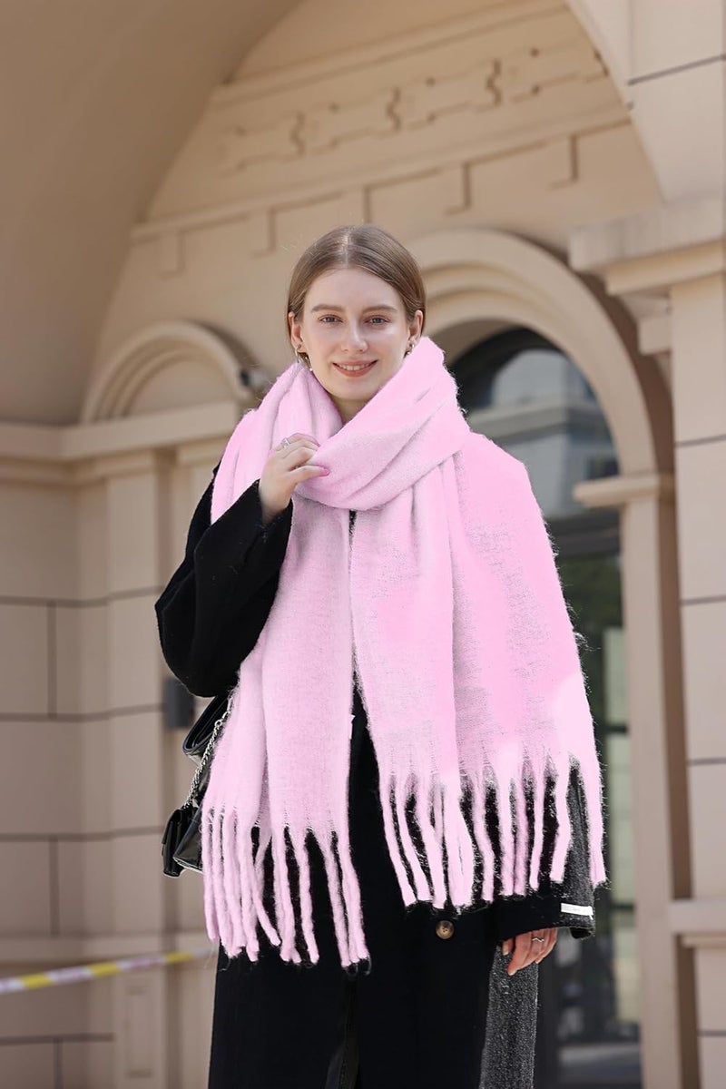 Wander Agio Winter Warm Scarf Long Pashmina Extra Large Shawls and Wraps for Women Large Blanket Scarves Solid - Image 5